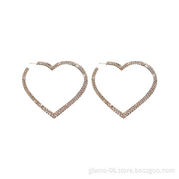 Big punk heart chain inspired hoop earrings gold plated errings ering women jewelry bulk ear ring for women 2021 woman jewelry